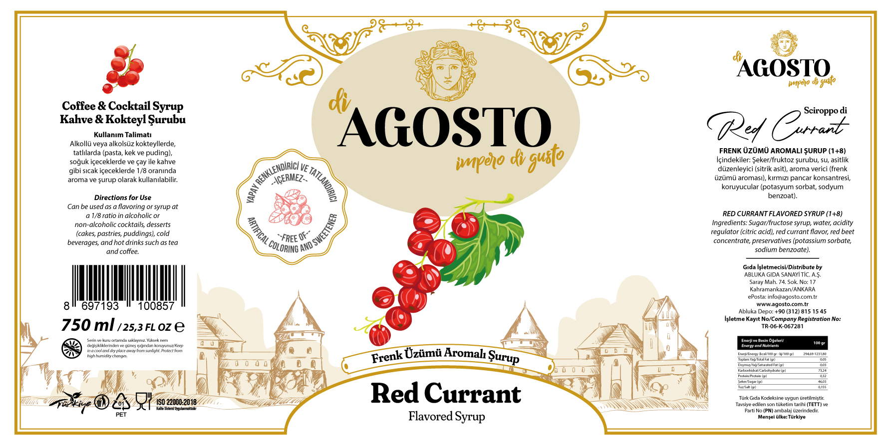 Frenk Üzümü Aromalı Şurup – 750 ml