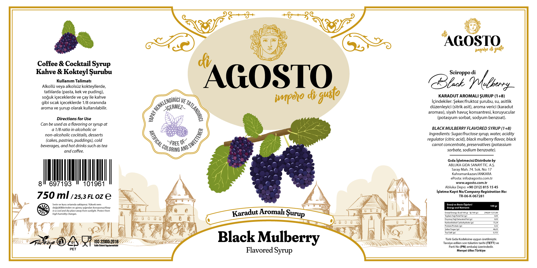 Karadut Aromalı Şurup – 750 ml