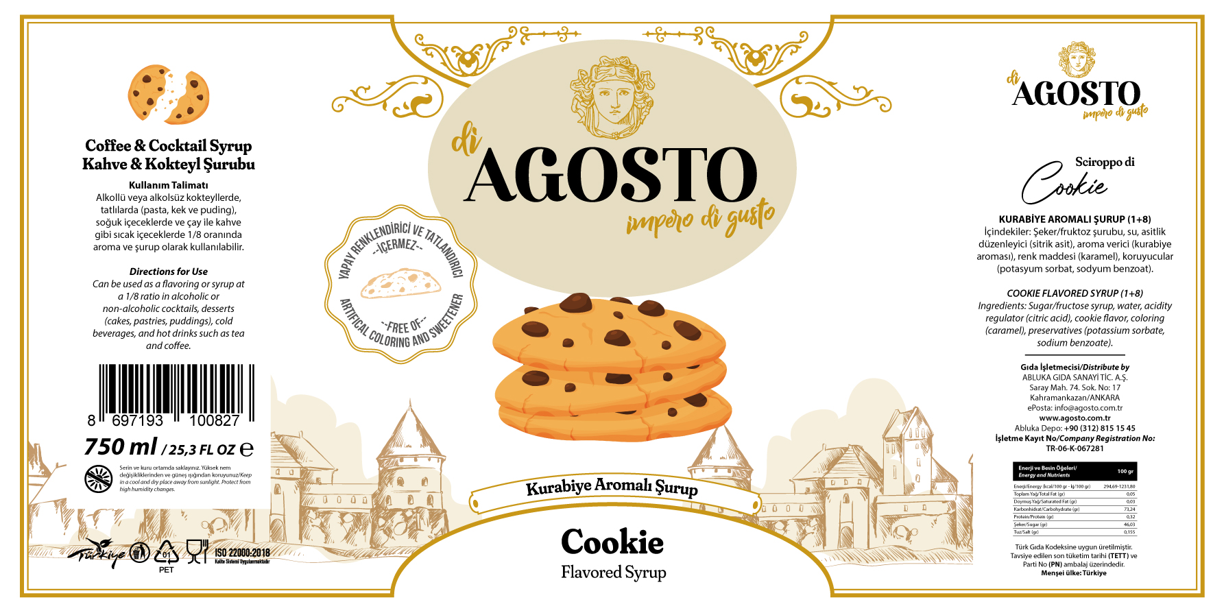 Kurabiye Aromalı Şurup – 750 ml