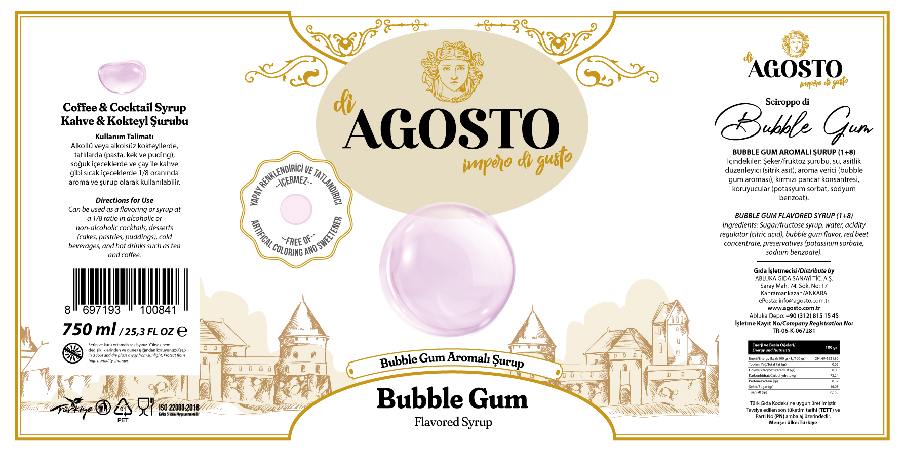 Sakız Aromalı Şurup – 750 ml