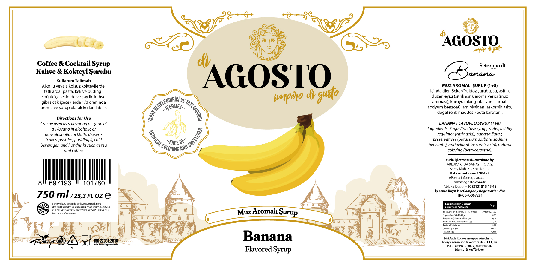 Muz Aromalı Şurup – 750 ml