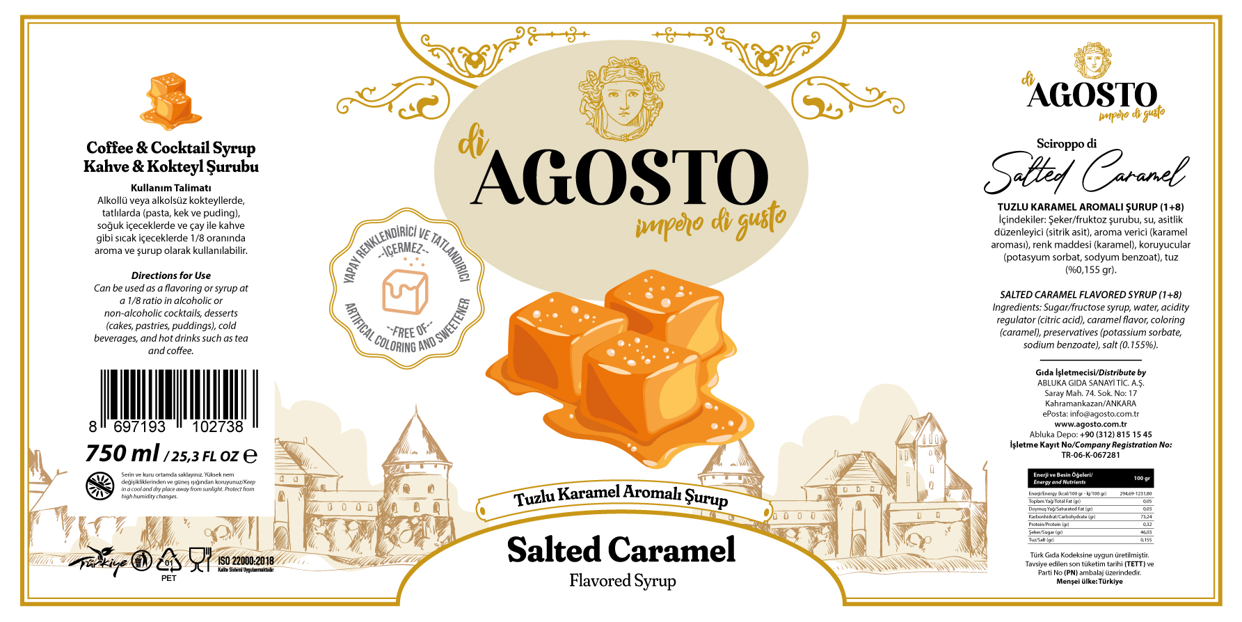Tuzlu Karamel Aromalı Şurup – 750 ml
