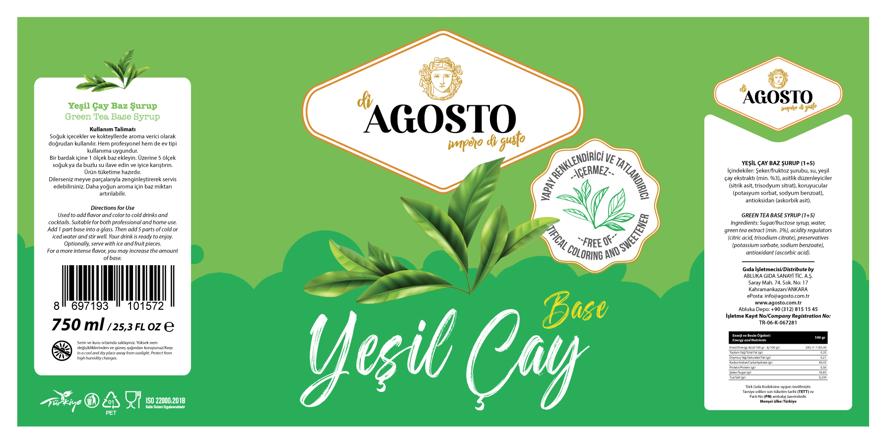 Yeşil Çay Baz – 750 ml