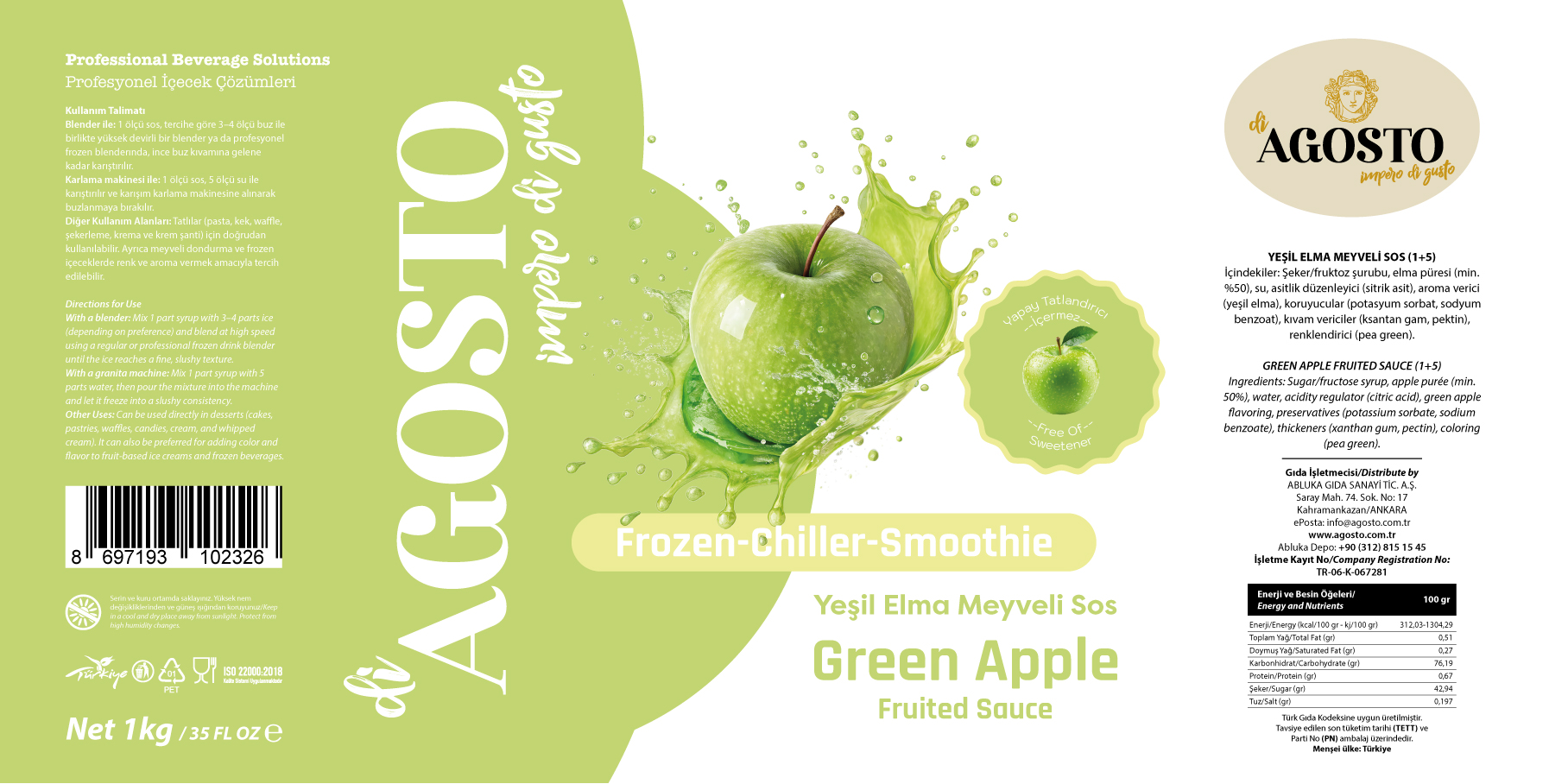 Yeşil Elma Püre – 1 kg