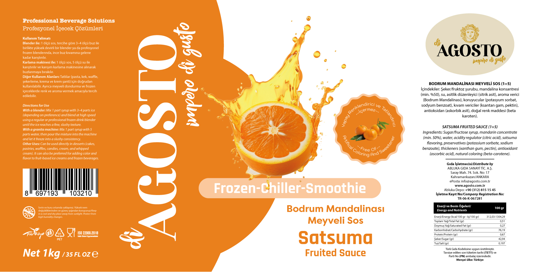 Bodrum Mandalinası Püre – 1 kg