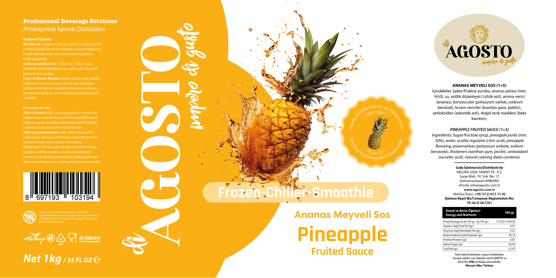 Ananas Püre – 1 kg