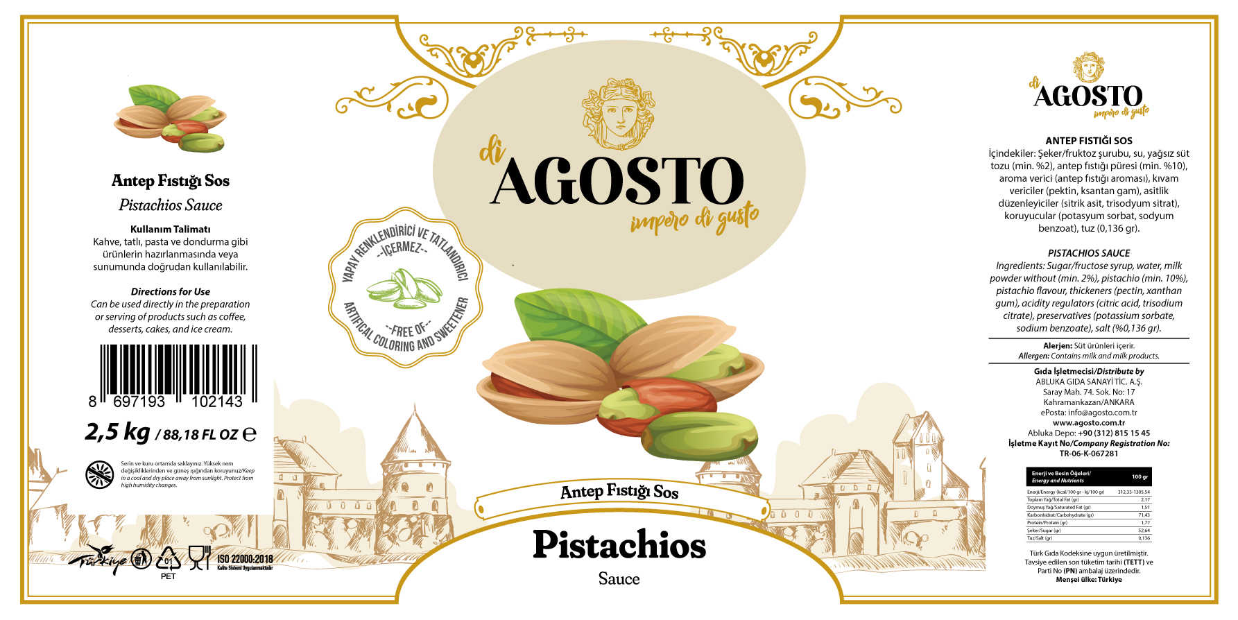 Antep Fıstığı Bar Sos - 2.5 kg